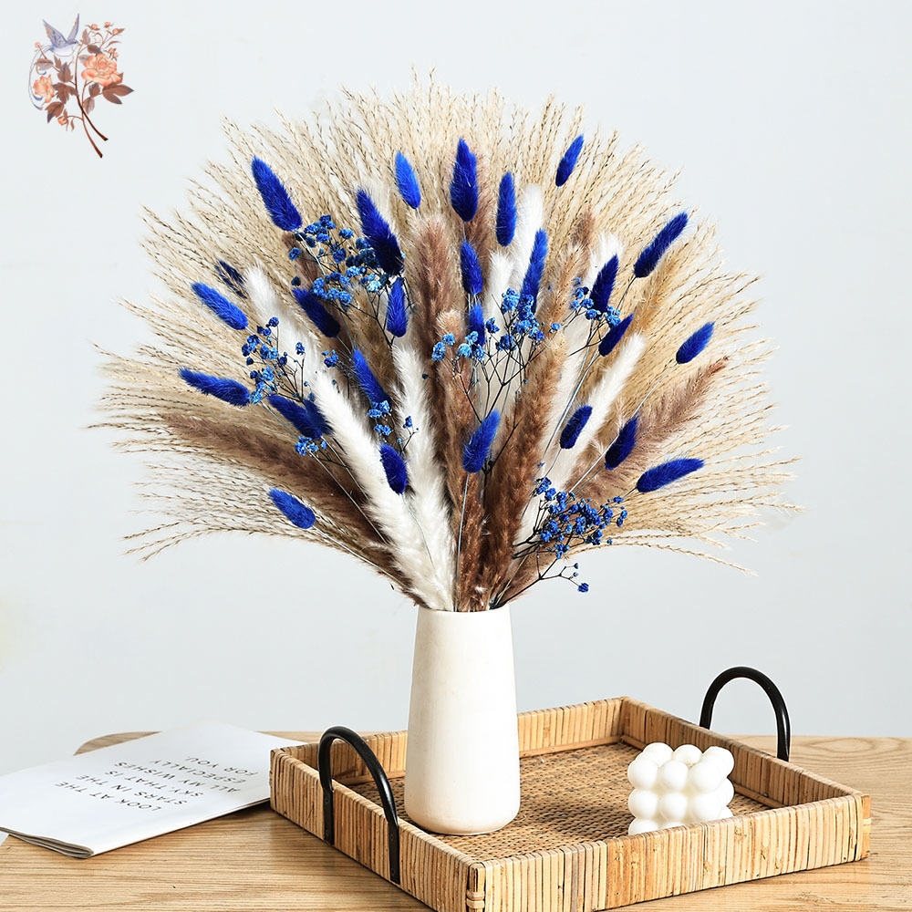 Dried Flower Bunch - 70 الجذعية الأزرق رقيق أرنب ذيل