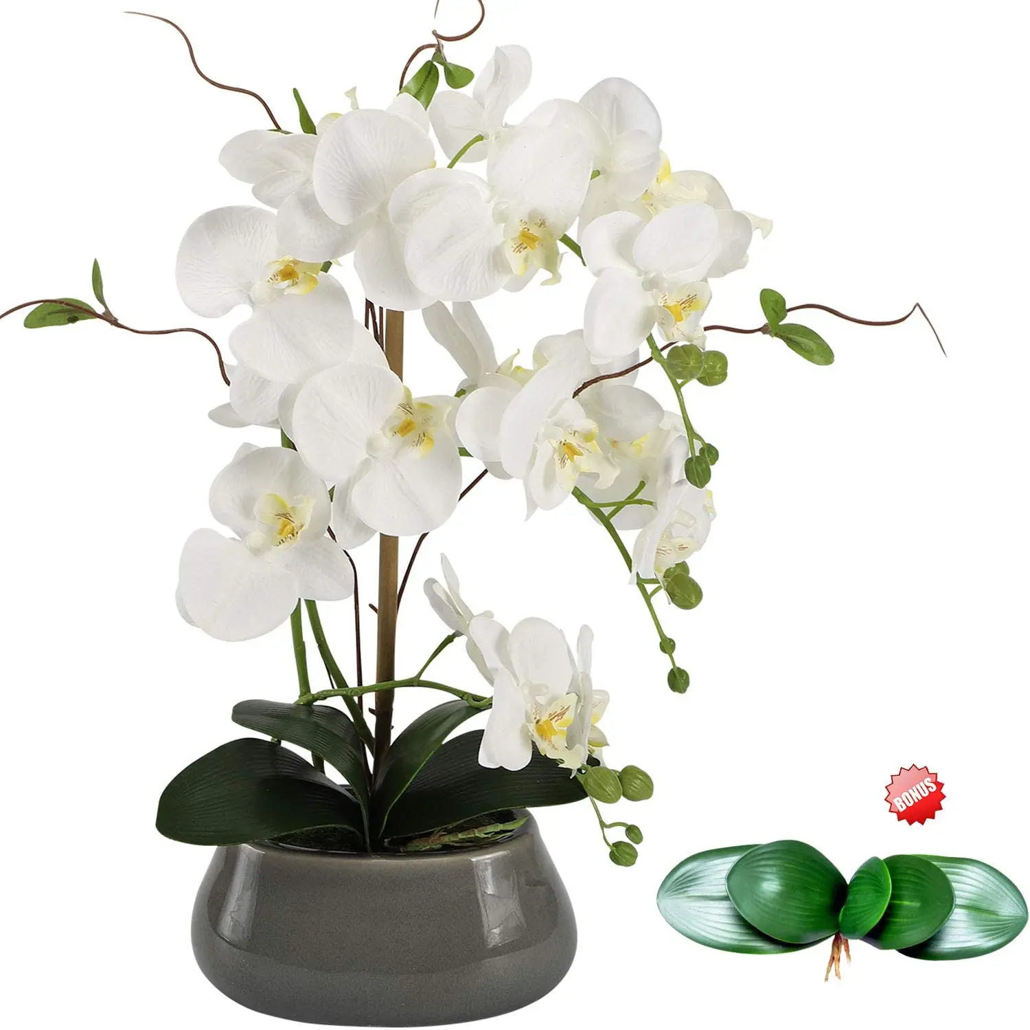 Florist Supply Vases - زهور الأوركيد الاصطناعية المركزية لغرفة الطعام