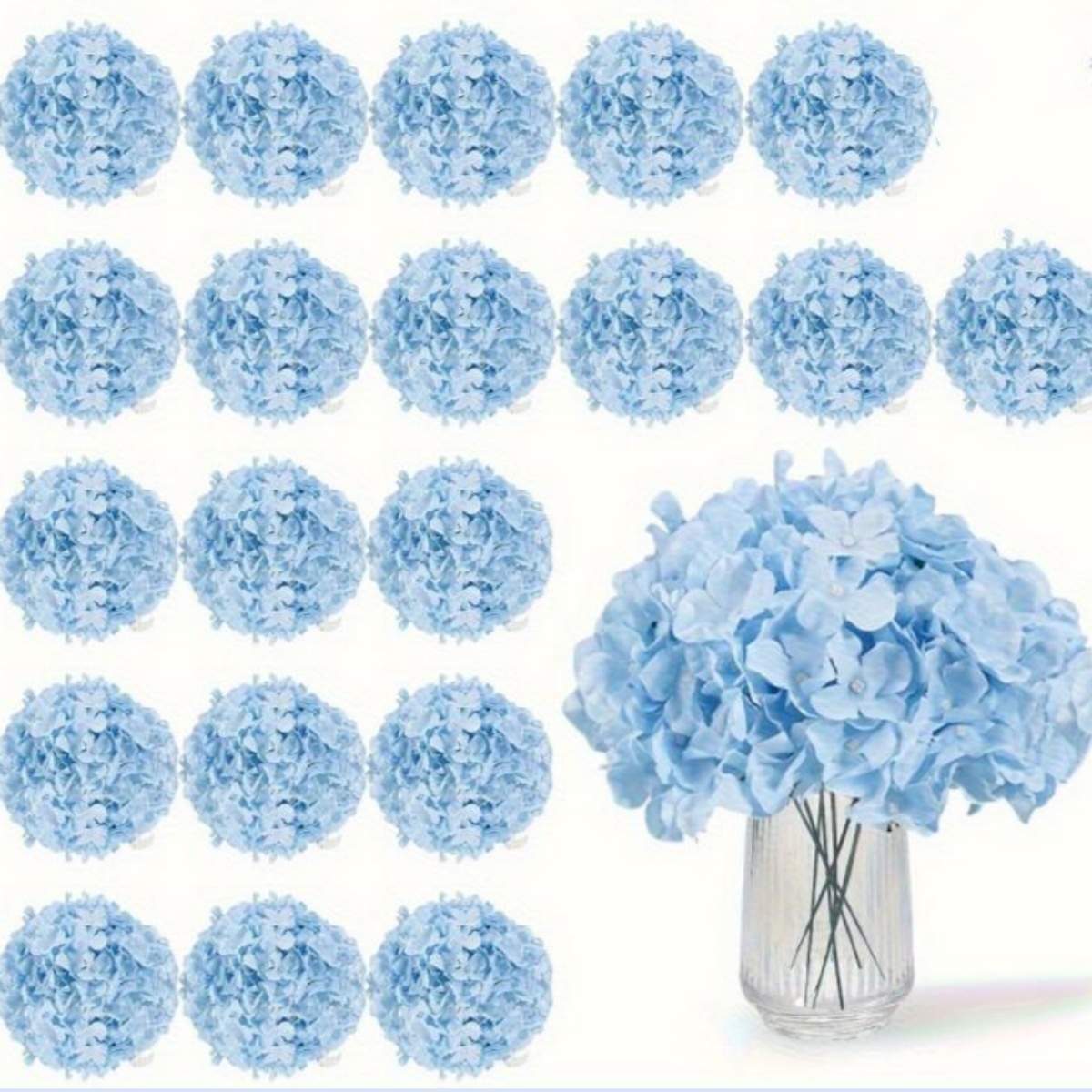 Florist Supply Bulk - 20 زهرة هيدرانجيا صناعية مع سيقان،