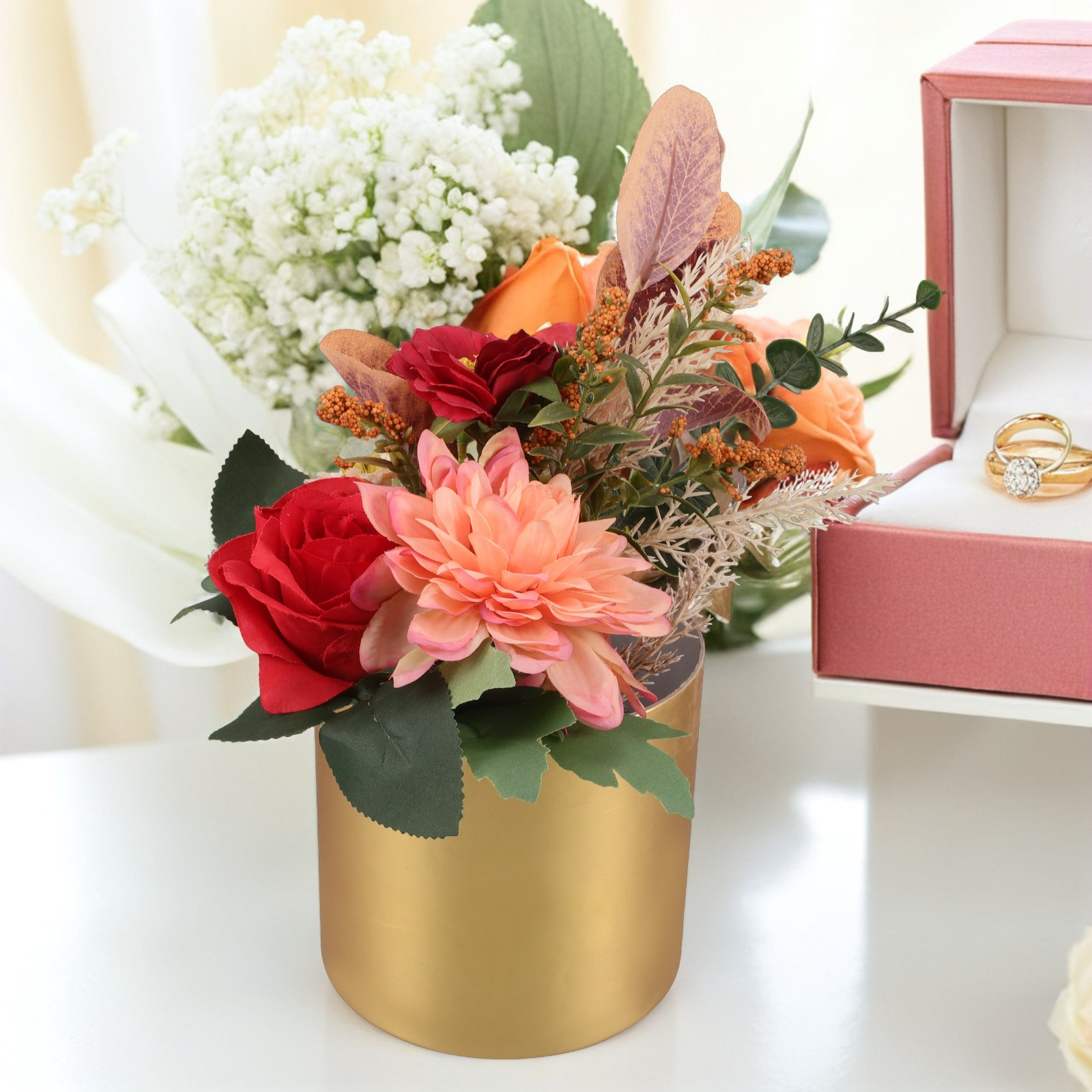 Bouquet Holder Foam - صندوق زهور دائري أنيق، حامل مدمج
