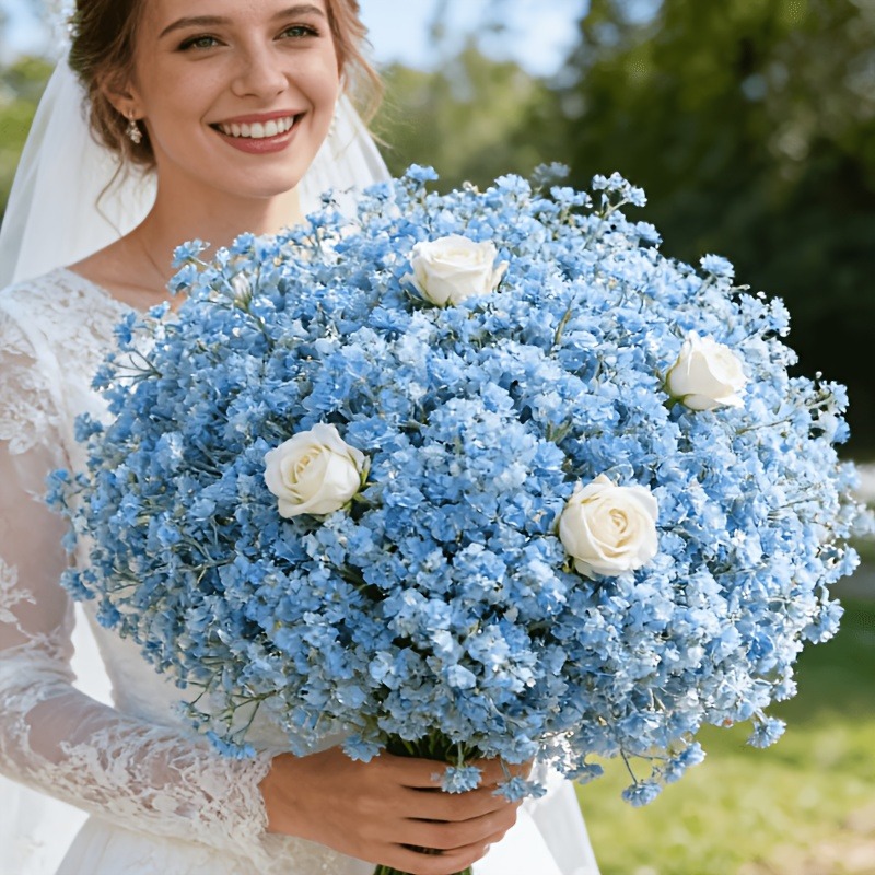 Florist Supply Bulk - 10 قطع من زهور الجيبسوفيلا الزرقاء