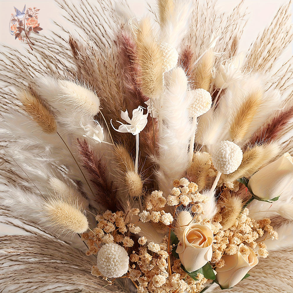 80 قطعة من الزهور الاصطناعية ا - مراجعة Dried Flower Bunch وسعره