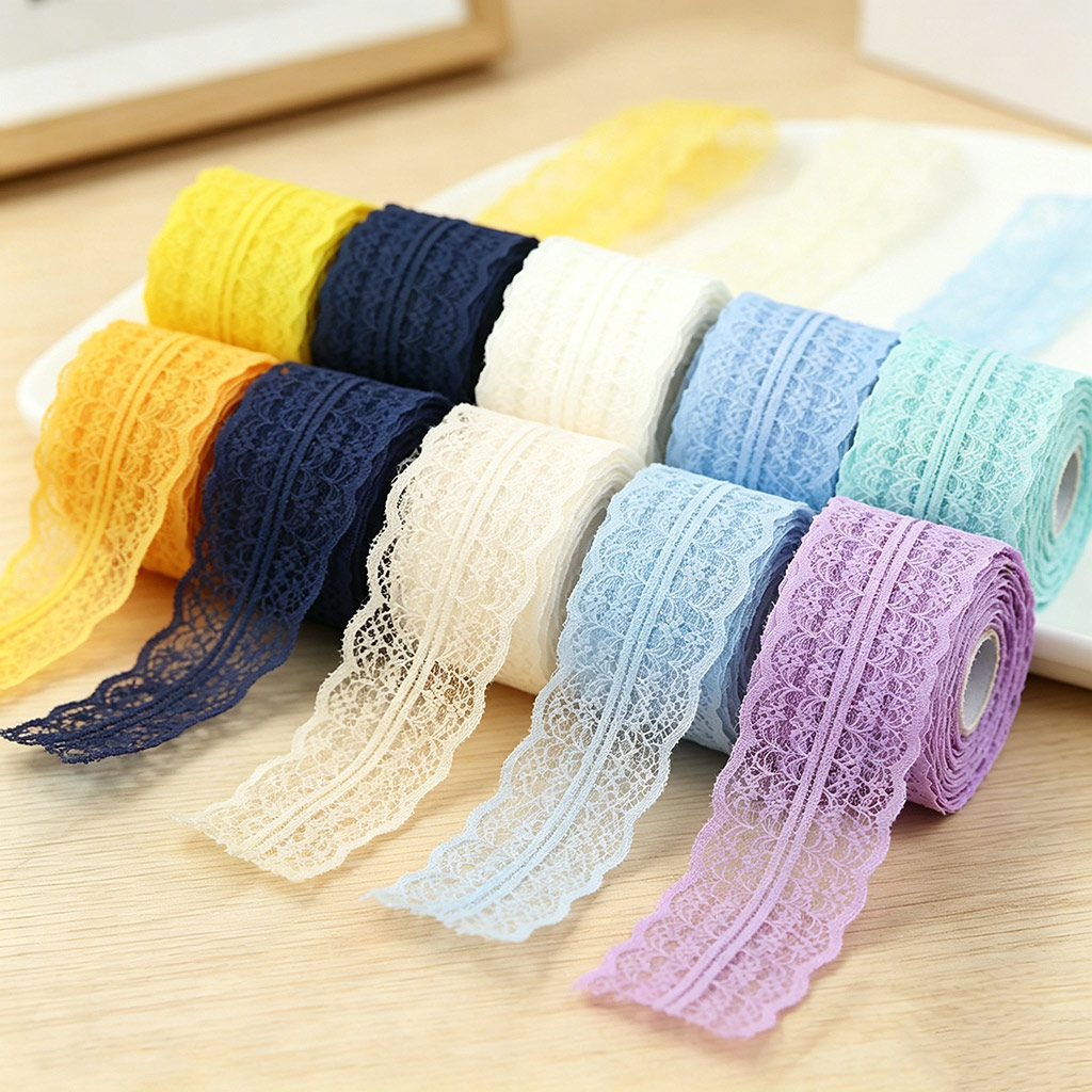 (5 ياردات/لفة) شريط دانتيل أبي - مراجعة Ribbon Organza Roll وسعره