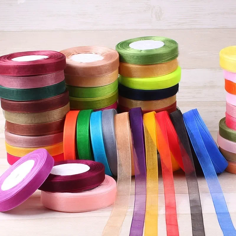 شريط أورجانزا 15 مم، 50 ياردة/ - مراجعة Ribbon Organza Roll وسعره