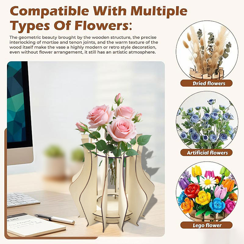 مزهرية خشبية على شكل لغز للباق - مراجعة Florist Supply Vases وسعره