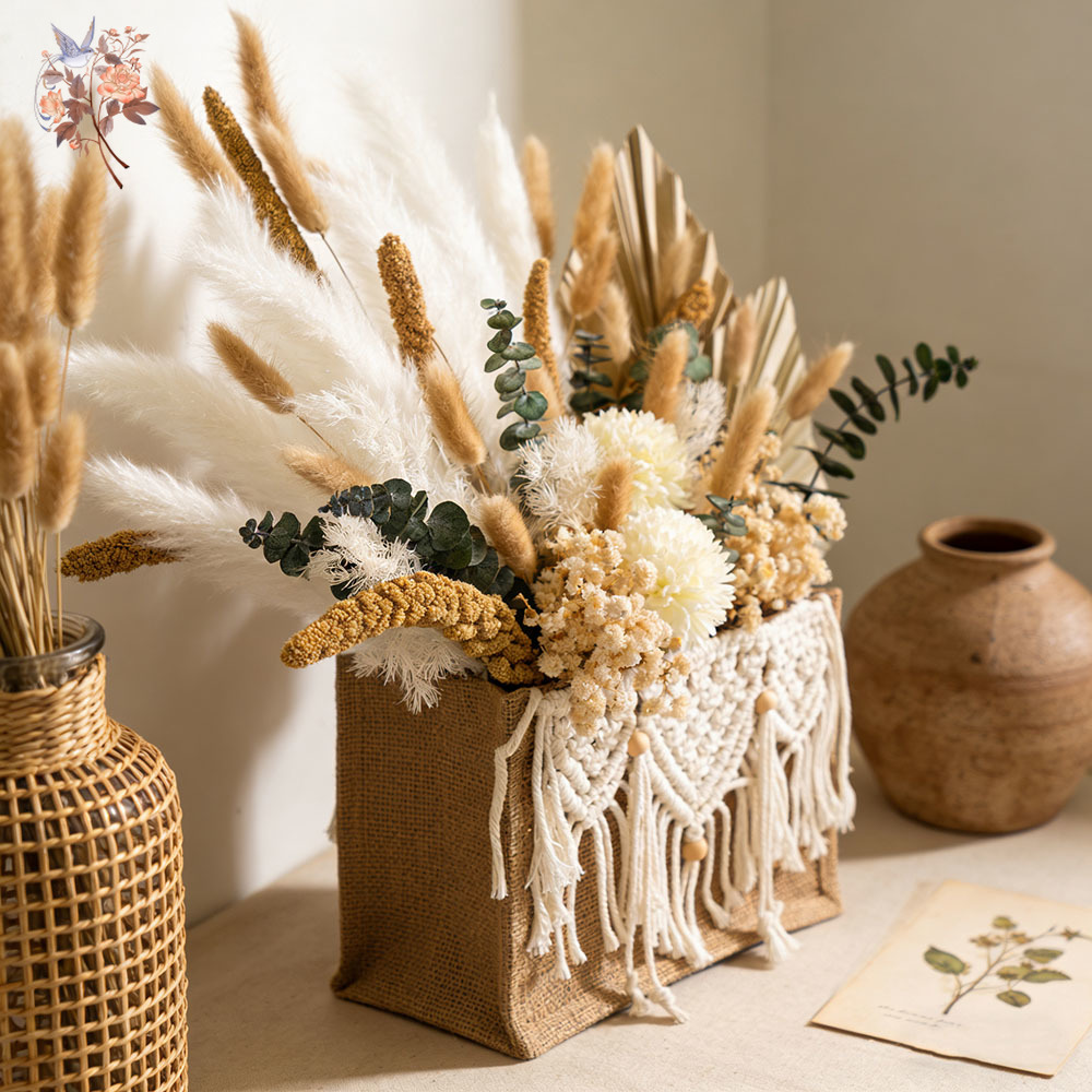 الاصطناعي المجففة زهرة باقة مج - مراجعة Dried Flower Bunch وسعره