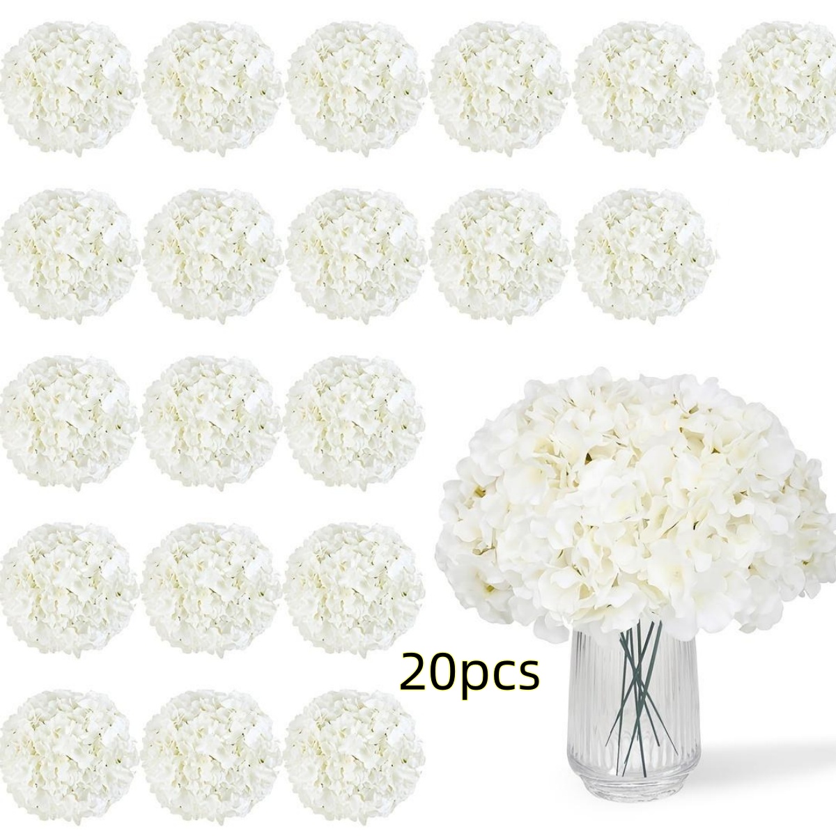 20 زهرة هيدرانجيا صناعية مع سي - مراجعة Florist Supply Bulk وسعره