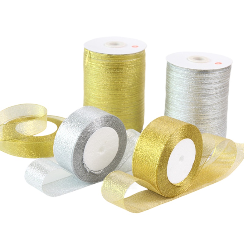 الذهب/الفضة الأورجانزا البصل ا - مراجعة Ribbon Organza Roll وسعره