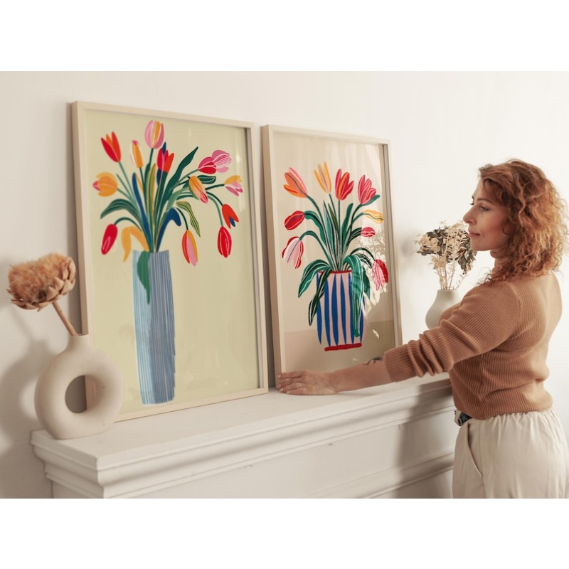 قطعتان من لوحات جدارية قماشية  - مراجعة Florist Supply Vases وسعره